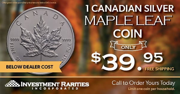 Canadian Silver Maple Leaf Coin for $39.95
